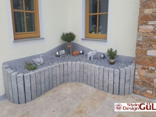 Anwendung Palisade aus Naturstein